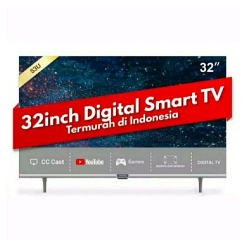 COOCAA 32 inch Frameless Smart TV Digital LED TV | Smart TV | Digital TV | Bezel Less | 32S3U