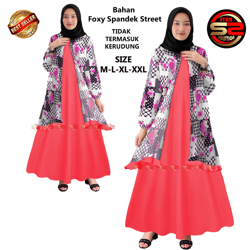 Gamis Rompi Wanita Dewasa S2 00031, Baju Muslim Wanita Dewasa Baju Kondangan Undangan Ngaji