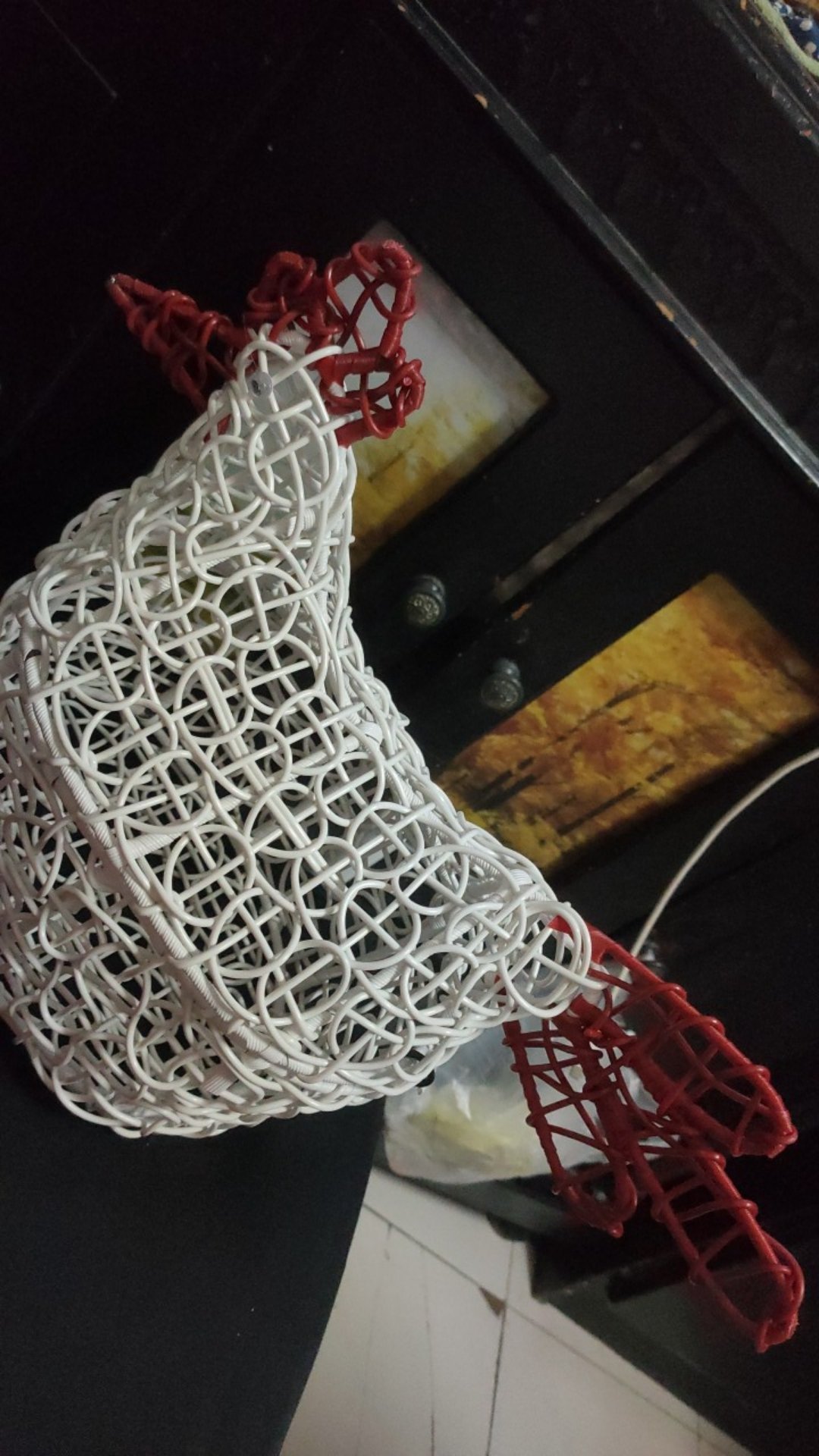 Keranjang Tempat Telur Bentuk Ayam Rotan Sintetis