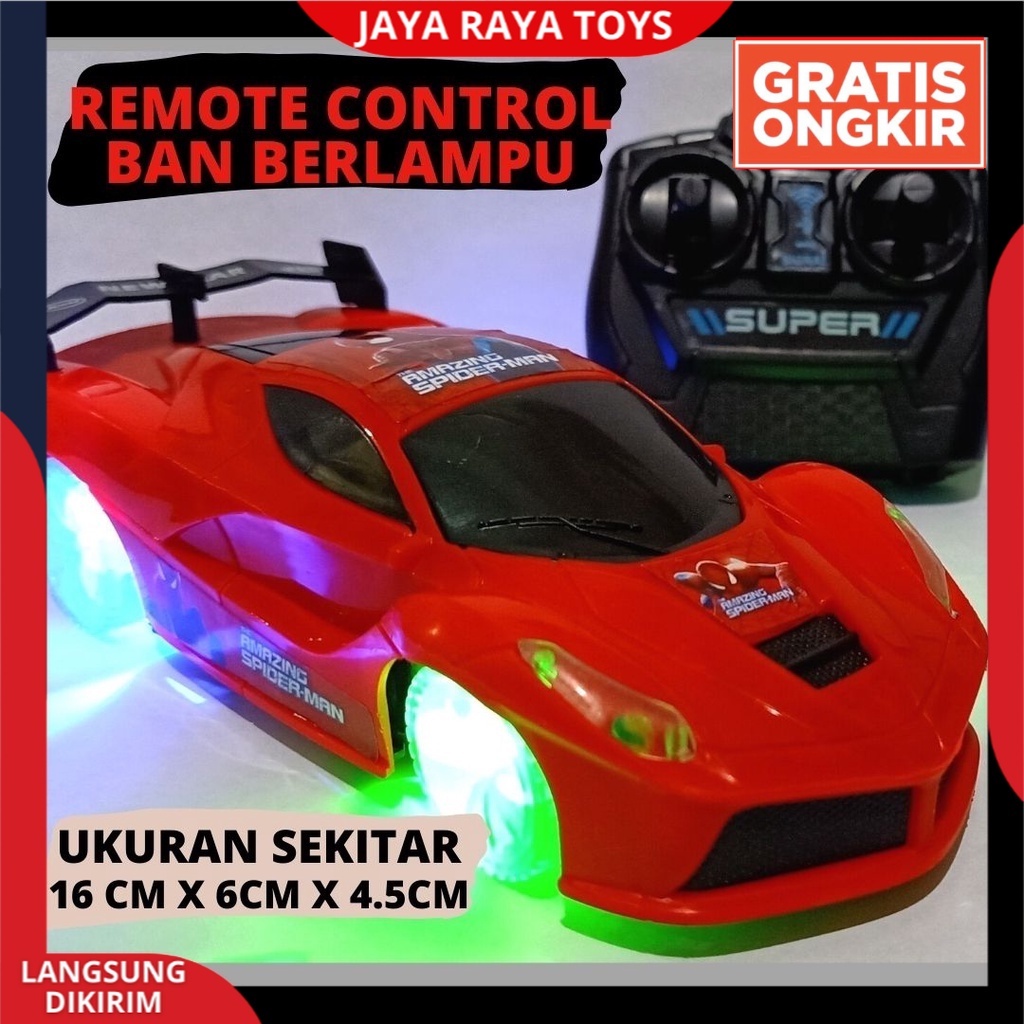 Mobil Remote Control BerLampu  Motif Berkarakter Model Terbaru Rc Sport Car Thunder Racing speed