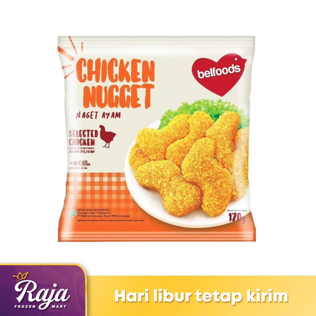 

Belfoods Chicken Nugget 170gr / Makanan Beku / Frozen Food / Nugget / Kentang Beku