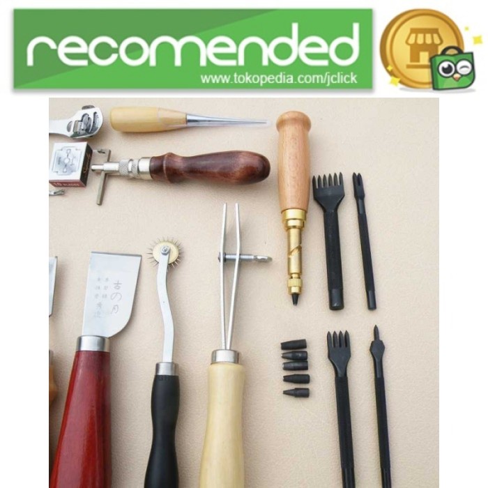 

UKIR-ALAT- PERALATAN SENI DIY KULIT 18IN1 LEATHER CRAFT STITCHING TOOL SET WA134 -ALAT-UKIR.