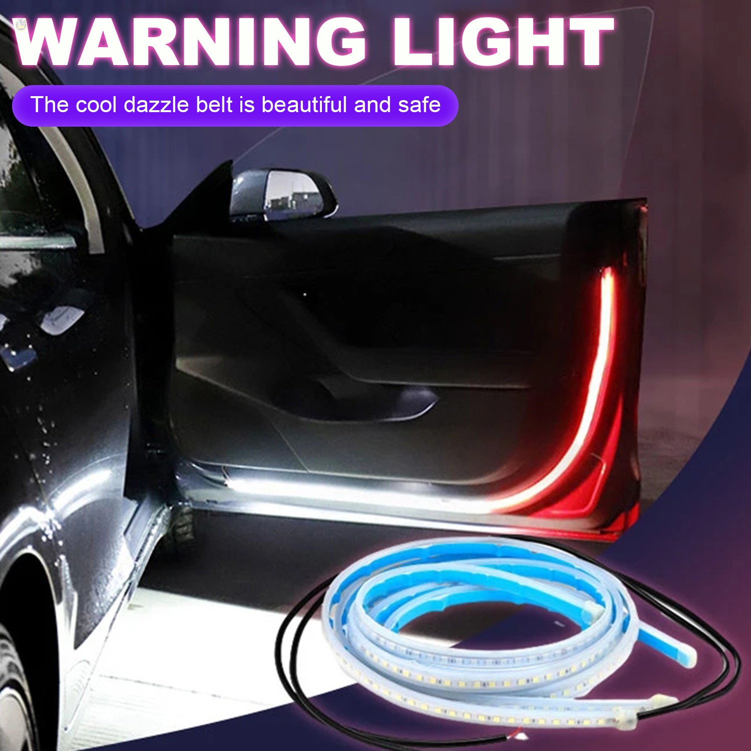 M T Car Door Streamer Warning Light Anti Collision Led Door Side Light Strobe Door Warning Light Shopee Indonesia