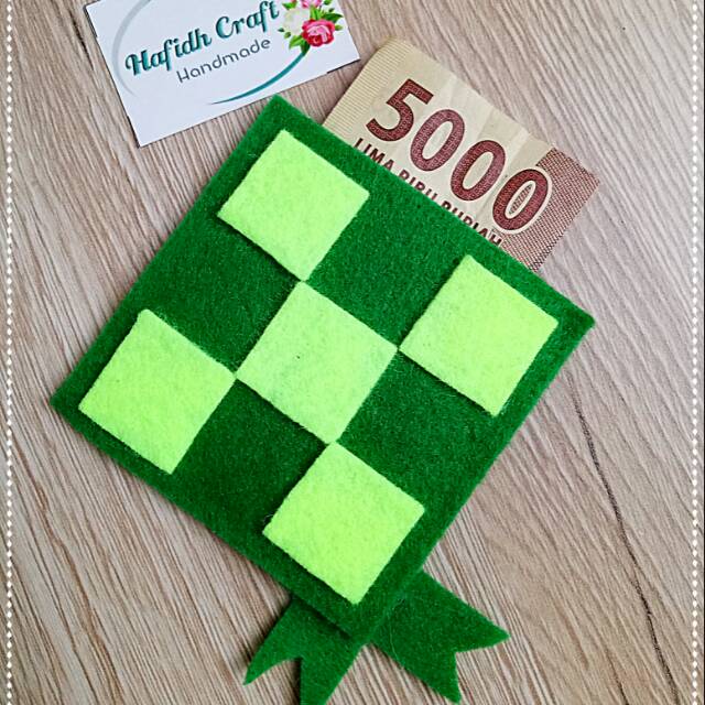 10 pcs Amplop Flanel lebaran bentuk ketupat