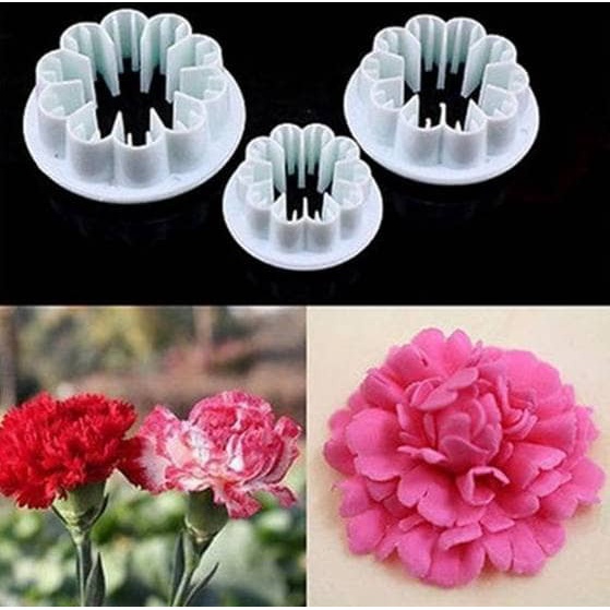 Fondant Cutter - Cetakan Fondant Carnation Flower (3pcs)