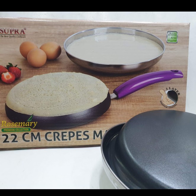 NEW.. Wajan Panci Terbalik - Crepes Maker Supra 22cm Alumunium Tebal