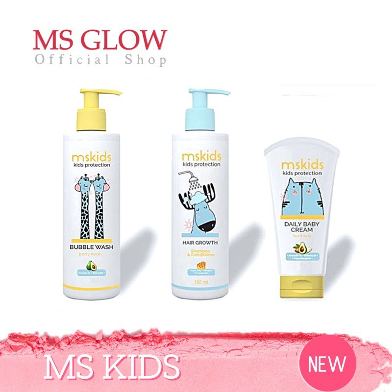(BISA COD) Msglow Kids | Ms Kids | Daily Baby Cream | Bubble Wash | Hair Growth// Denpasar// bali