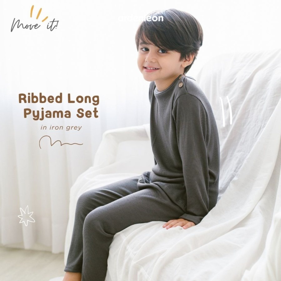 ARDENLEON Ribbed Long Pyjama Set SIZE KECIL