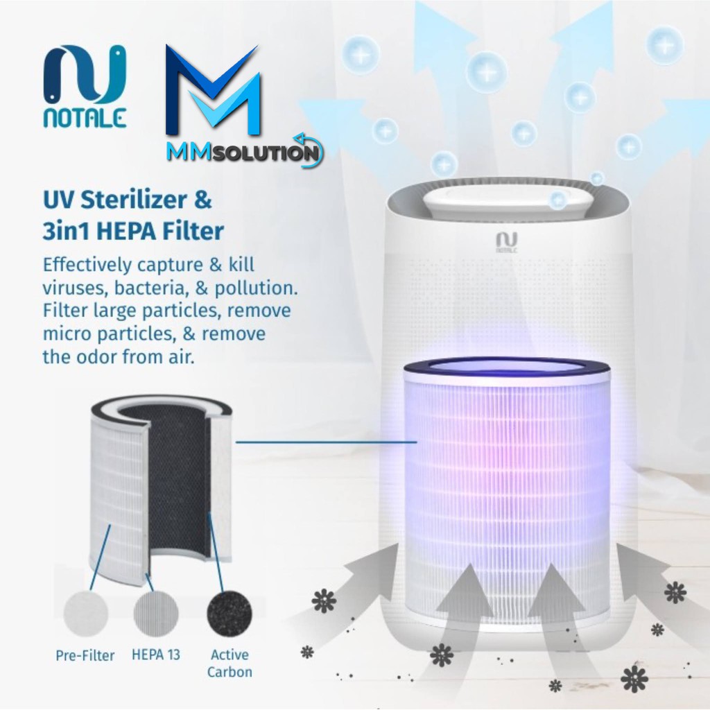 Notale Air Purifier with HEPA UV Sterilizer Up 50m2 - AP HEPA 13