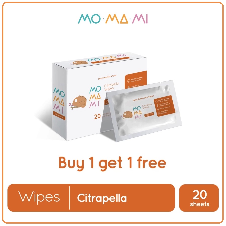 *BUY1GET1* Momami Citrapella 20wipes - Lavender Oil | Tisu Basah