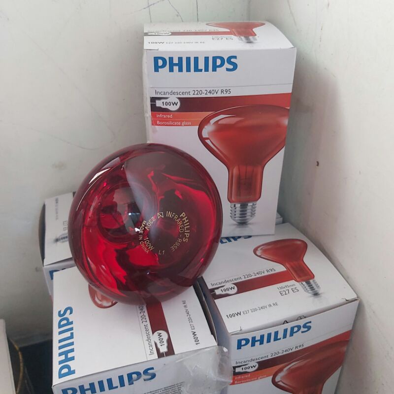 Alat fisioterapi Infrared 100watt Terapi otot sendi pegal stroke bohlam / philips 100watt / Bohlam P