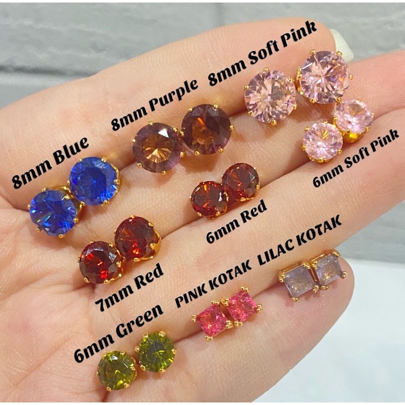 ANTING PERMATA WARNA EMAS DESY TUSUK