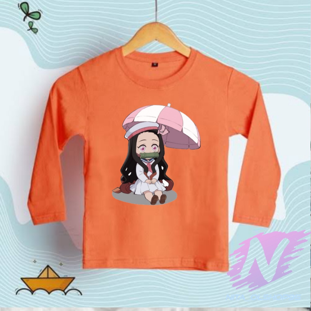 KAOS NEZUKO CHIBI BAJU KAOS ANAK LENGAN PANJANG ANIME DEMON SLAYER TERBARU