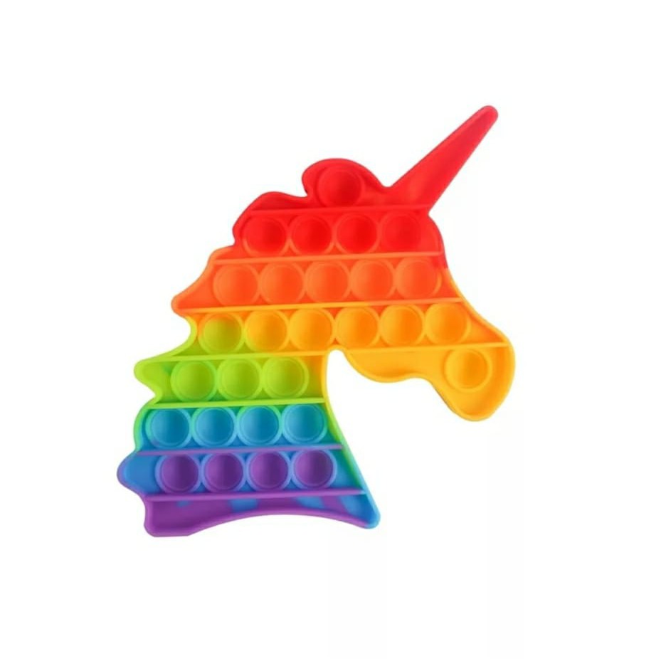 Pop It Fidget Toy Rainbow Mainan Anak Pop it Fidget Toy-Unicorn Rainbow