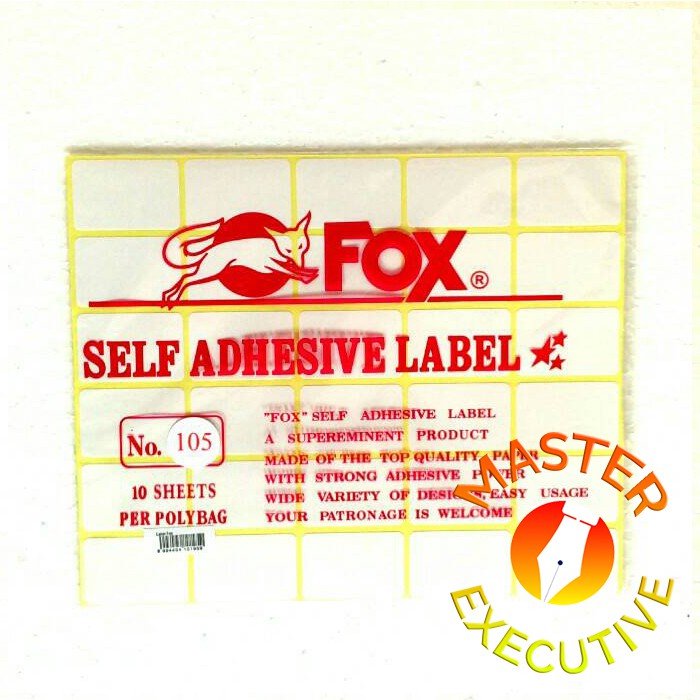 [Pak - 10 lembar] Fox Label Stiker 105 / Undangan / Nama / Self Adhesive Sticker