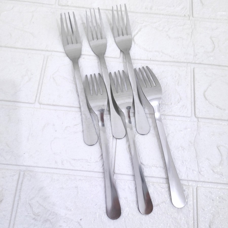 Sendok Garpu Makan Stainless Steel Satuan Set 6 pc