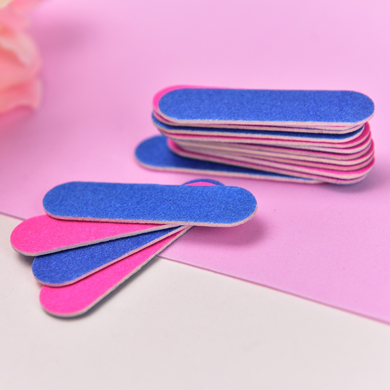 {LUCKID}100pcs Mini Nail Files Nail Disposable Cuticle Remover Buffers Nail Art Tools