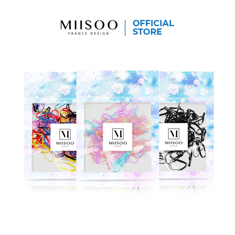 MIISOO Ikat Rambut isi 100pcs Style Korean Karet Rambut-6