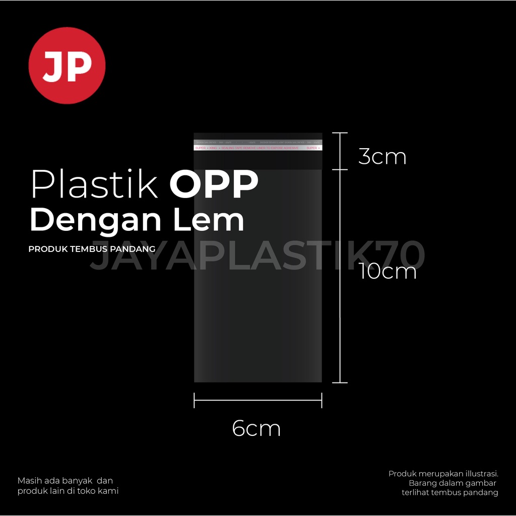 Plastik OPP LEM Uk 6x10cm +3cm(LEM) 100pcs/Pack OPP roti , snack, souvenir , aksesoris