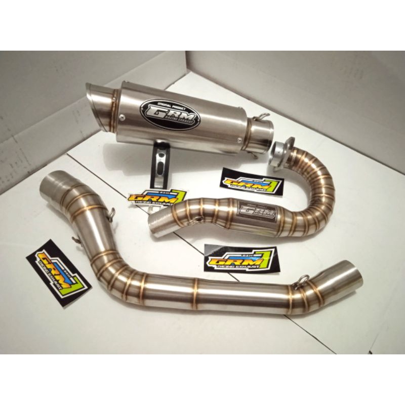 Knalpot racing ORIGINAL LOKAL GRM RACING EXHAUST Klx L,S,Bf,G, CRF 150