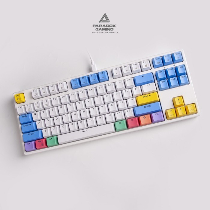 PARADOX GAMING KEYBOARD GHOST87 V2 YELLOW SWITCH/HOTSWAP WHITE CASE