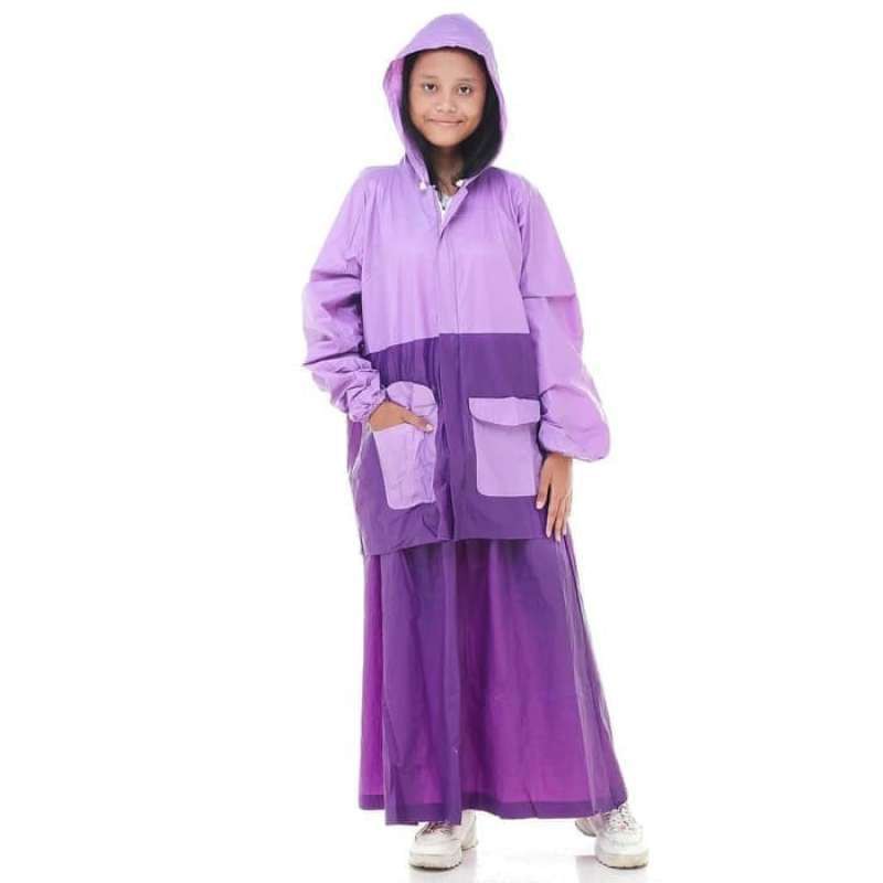 Jas Hujan Wanita Muslimah Jaket dan Rok Salsa