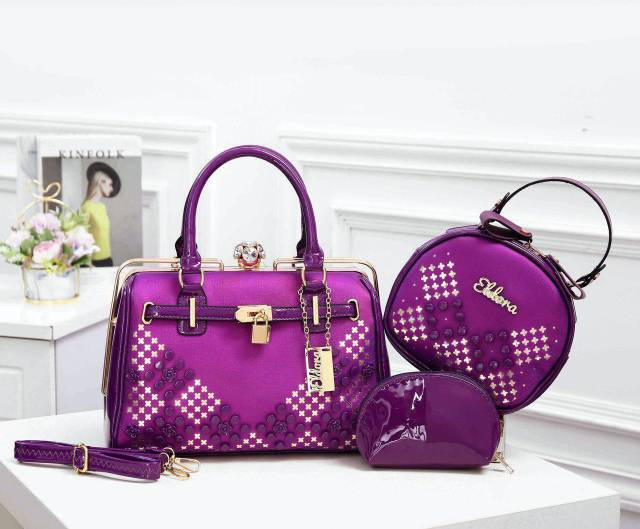 Tas import Eldora Behel Giory ES1206 (3in1) handbag wanita branded batam