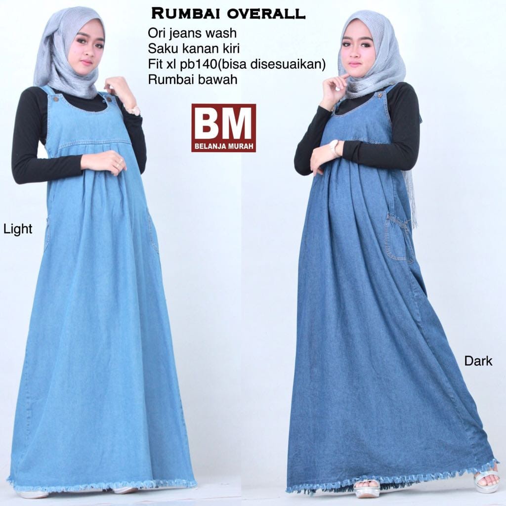 rumbai overall/dress rawis/overall dress/denim dress/overal denim