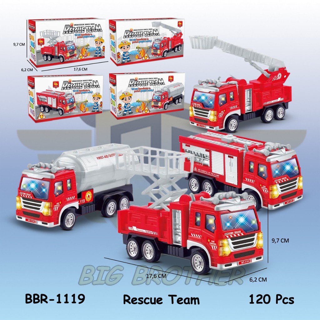 Mainan Anak Mobil Mobilan Pemadam Kebakaran Mobil Baterai BRO1119