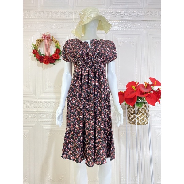 Daster ruffle serut / daster ruffle busui viral / daster serut rempel selutut-