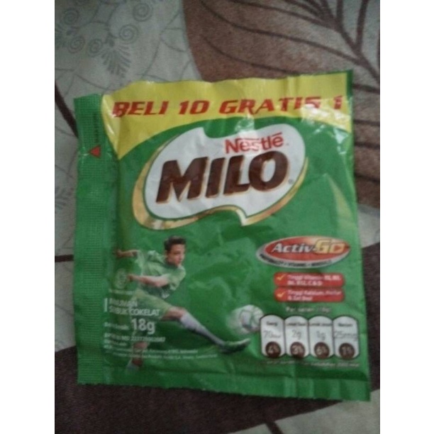 

Susu bubuk milo 3 in 1 active go (beli 10 gratis 1)