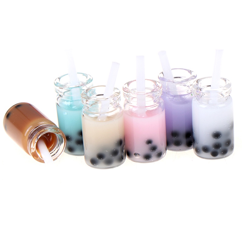 3pcs / Set Mainan Miniatur Gelas Milk Tea Skala 1: 12 Untuk Dekorasi Rumah Boneka