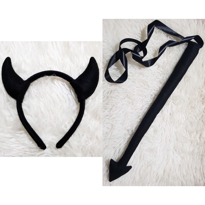 Bando Devil Kostum Halloween Cosplay Devil Hitam Kostum Devil Aksesoris Halloween