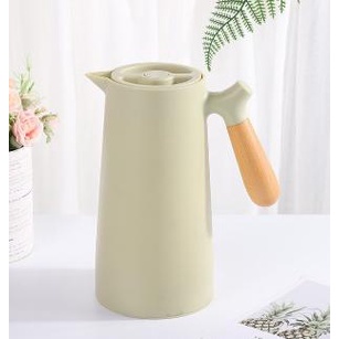 PERALATAN MASAK 1L BOTOL TERMOS KACA VAKUM JUG INSULASI NORDIC DENGAN GAGANG KAYU PERALATAN DAPUR
