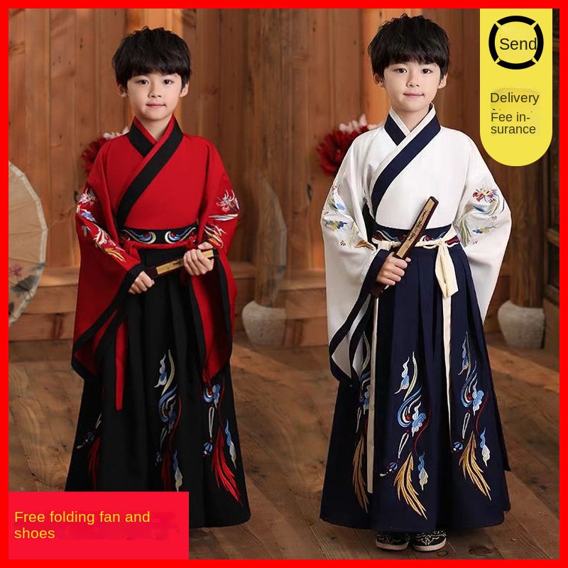 Children's Han costume, boys' ancient Chinese costume, pupils' opening ceremony, girls' disciples' T