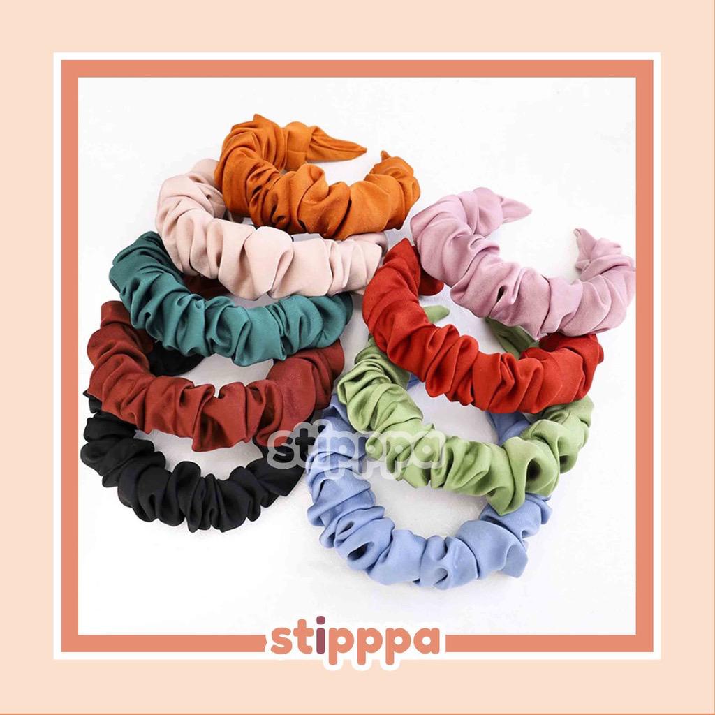 Bando kerut scrunchie headband/ Bando nagita polos motif Random