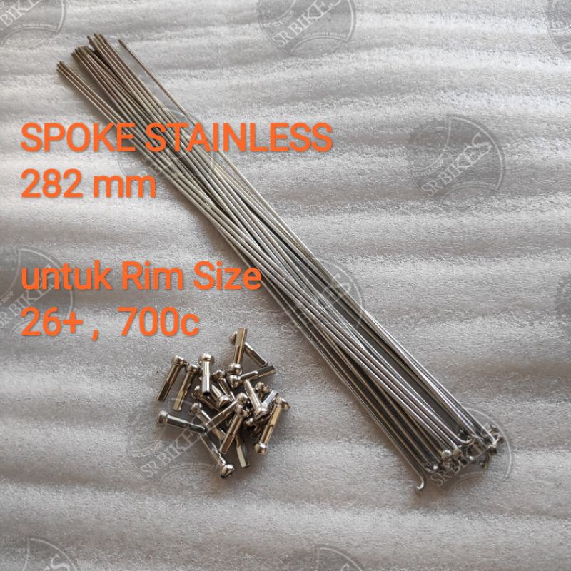 Spoke Jari Jari Ruji STAINLESS 14G x 282 mm Sepeda CTB Jengki Fixie RB. UNION SX MADE IN TAIWAN