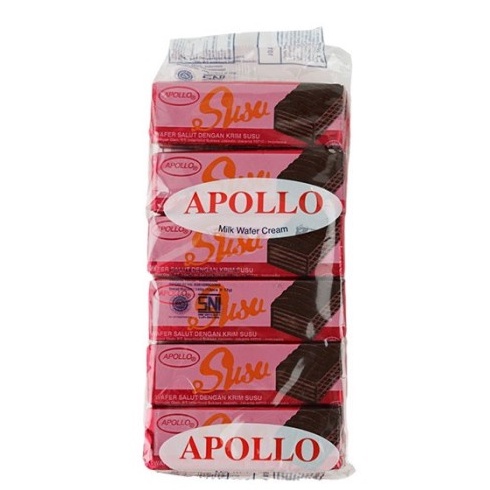 (JURAGAN) APOLLO WAFER MILK CHOCOLATE / APOLO COATED WAFER 12 pcs x 12gr / Wafle / Wafer coklat / wafer susu