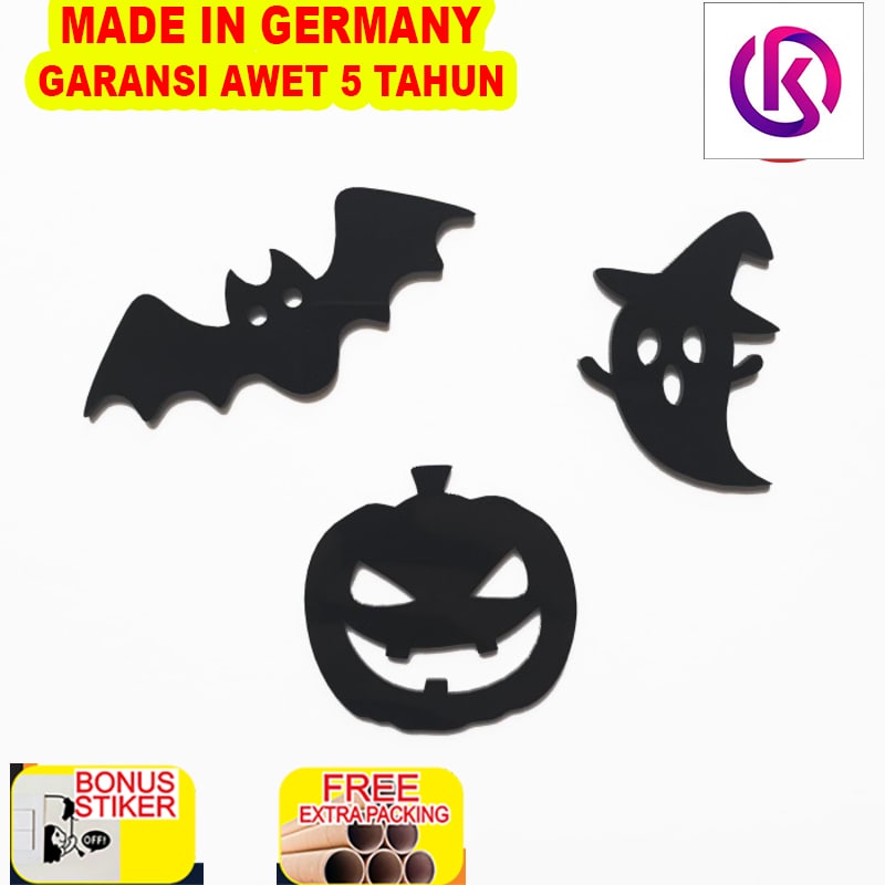 

Terlaris Tag Dekorasi Akrilik Halloween / Kue - PUMPKIN GHOST BAT - HITAM