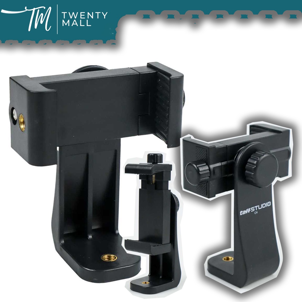 Universal Smartphone Clamp - TaffSTUDIO / Kepala Tripod Untuk HP / Pengait HP Tripod Smartphone / T 