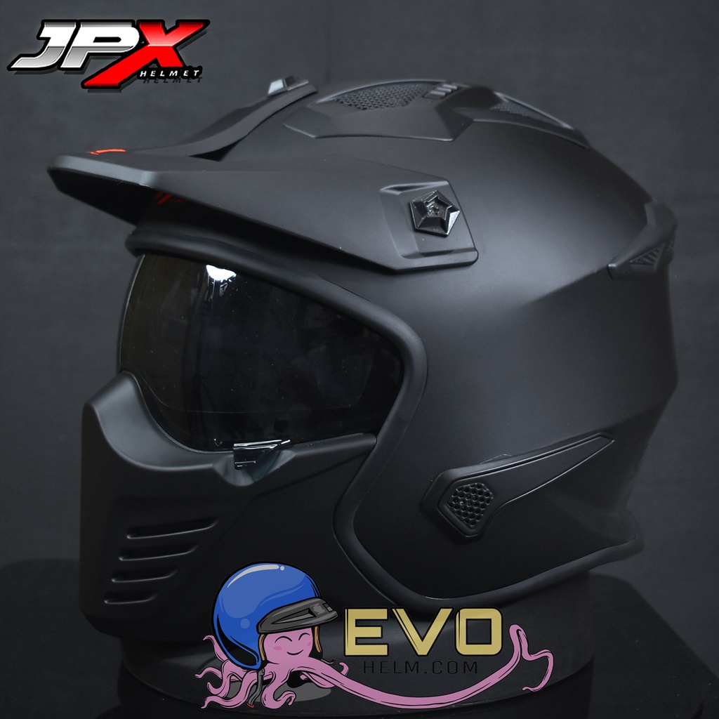 HELM JPX MOTOCROSS_JPX MX 726R - BLACK DOFF / RED (ONGKIR 2 KG)