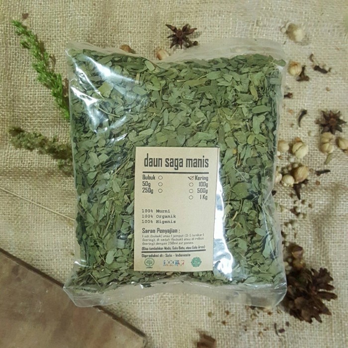 

DAUN SAGA MANIS KERING 250 gr - Abrus Precatorius - MURNI - JSR