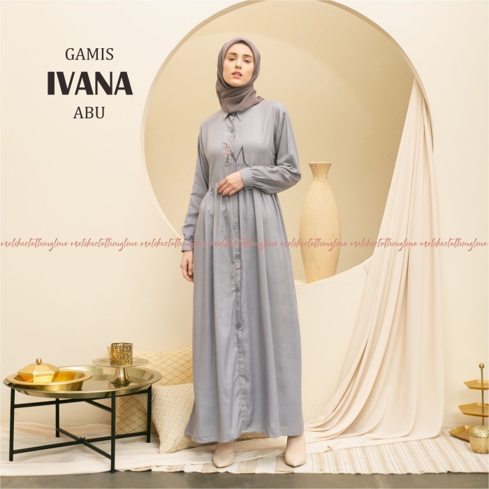 GAMIS MUSLIM / HOMEDRESS WANITA MOTIF IVANA ABU