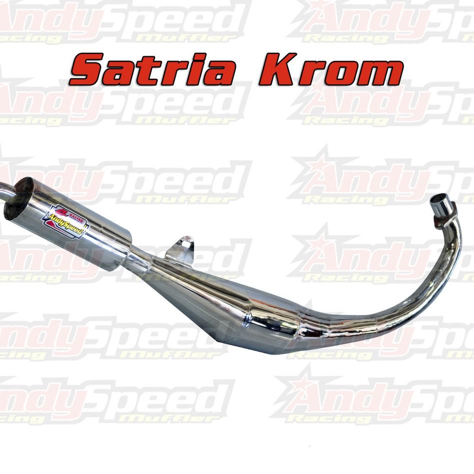 Harga Spesial.. Knalpot SATRIA 2TAK STANDAR RACING FULL KROM merk andy speed