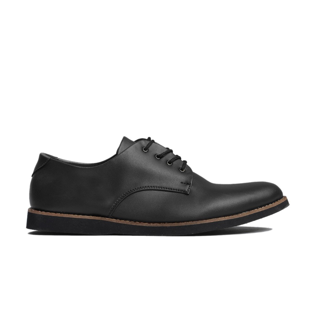 RUSH BLACK - Sepatu Pantofel Pria Kulit Formal Santai Kasual Kerja Kuliah Oxford - Pantopel