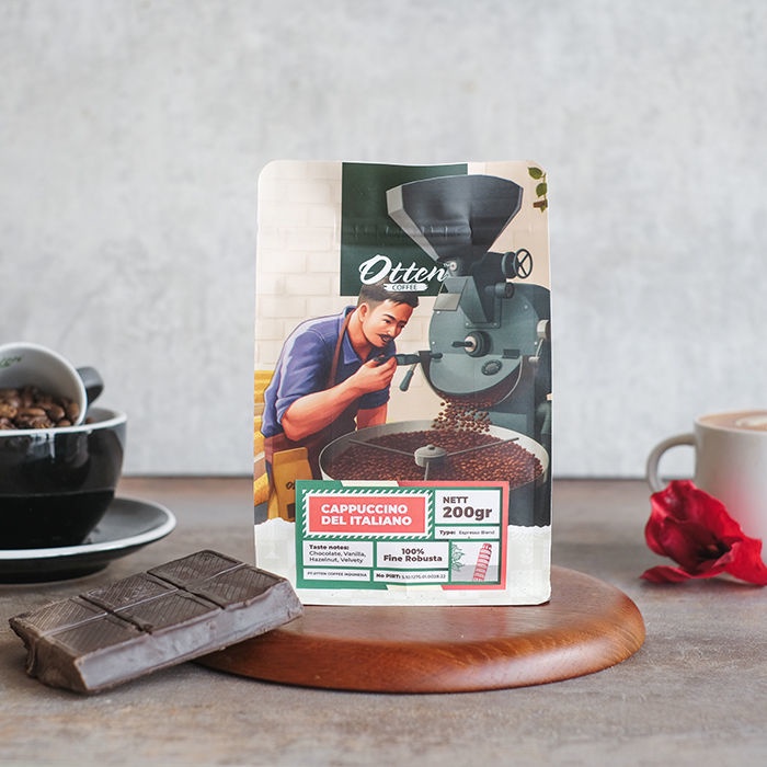 Cappuccino Del Italiano - Kopi House Blend 200gr - Commercial Blend - Biji / Bubuk Otten Coffee