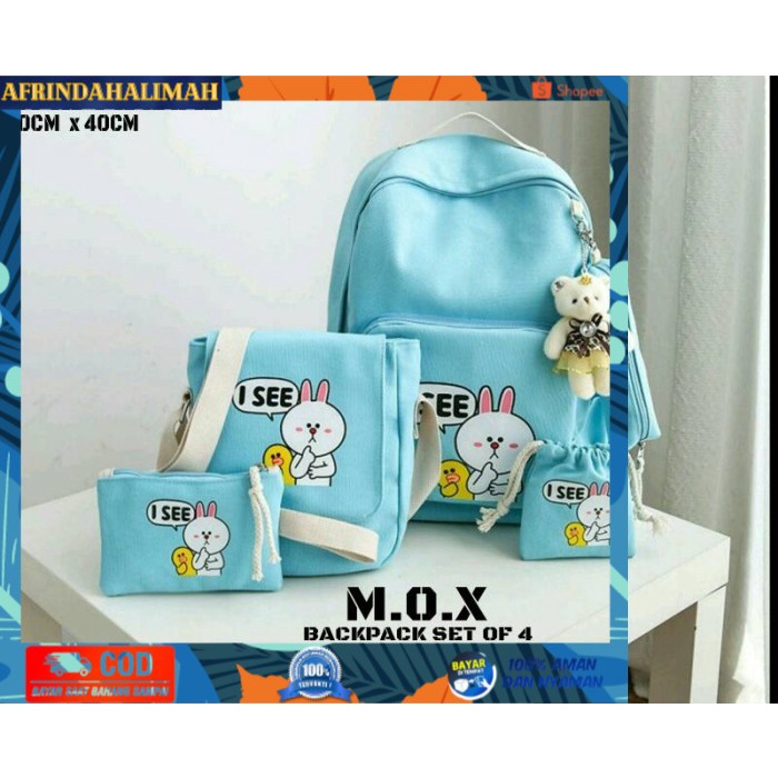 

TERBARU, TERMURAH- Ransel set 4in1/tas sekolah/supplier tas sepatu tas wanita murah