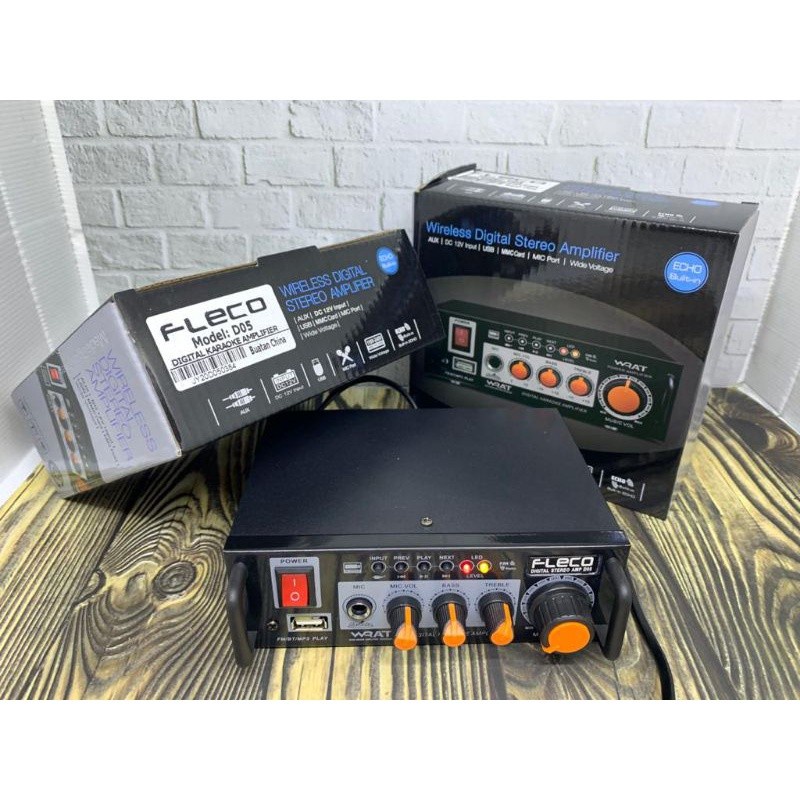 COD Power Amplifier Bluetooth Fleco D05 Ampli Karaoke Mini Digital Stereo Fleco D05