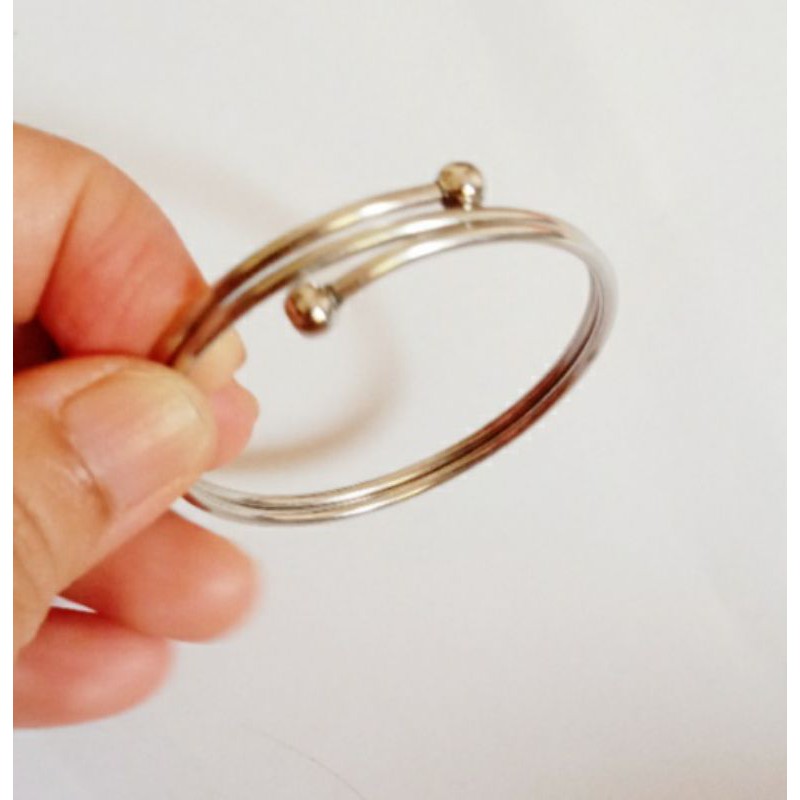 gelang monel baja putih stainlees steel anti karat untuk anak umur 4-10 tahun.