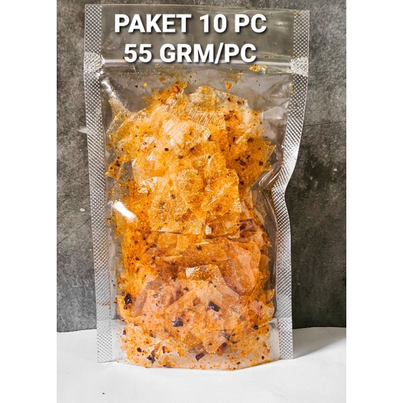 PAKET 10 pc KERIPIK KACA 55 gram/pc (BUMBU SAMBAL KENCUR